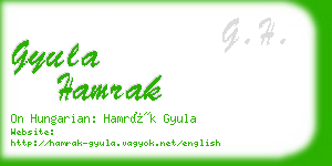 gyula hamrak business card